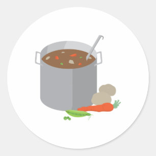 Sticker Rond Pot De Soupe
