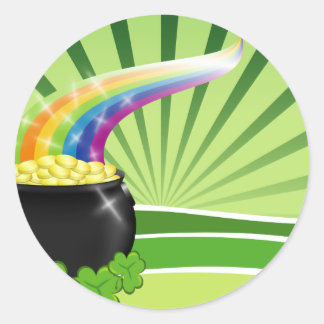 Sticker Rond Pot d'or St.Patrick