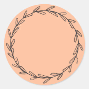 Sticker Rond Pot/ Épice Couronne Vide Fuzz Abricot