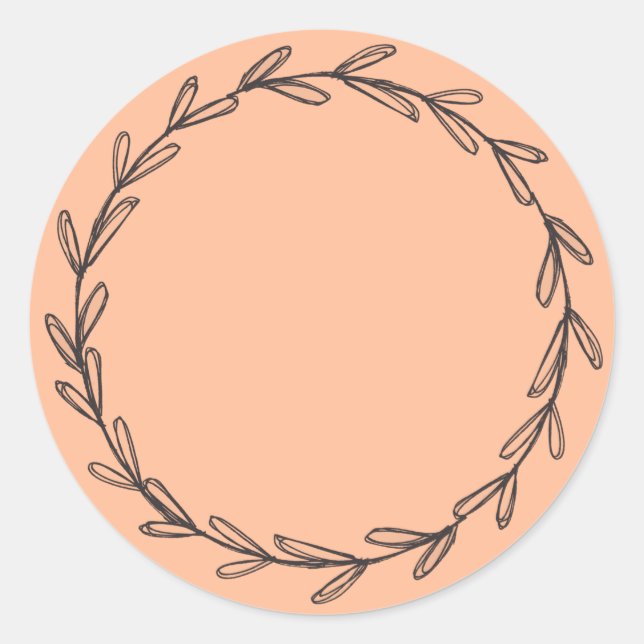 Sticker Rond Pot/ Épice Couronne Vide Fuzz Abricot (Devant)