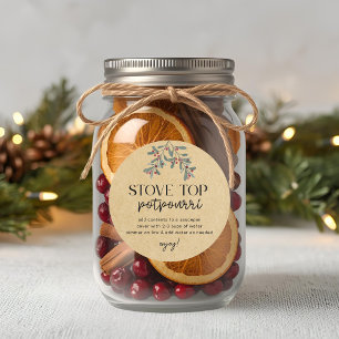 Sticker Rond Pot-pourri de Noël fait maison pour cadeau de fête