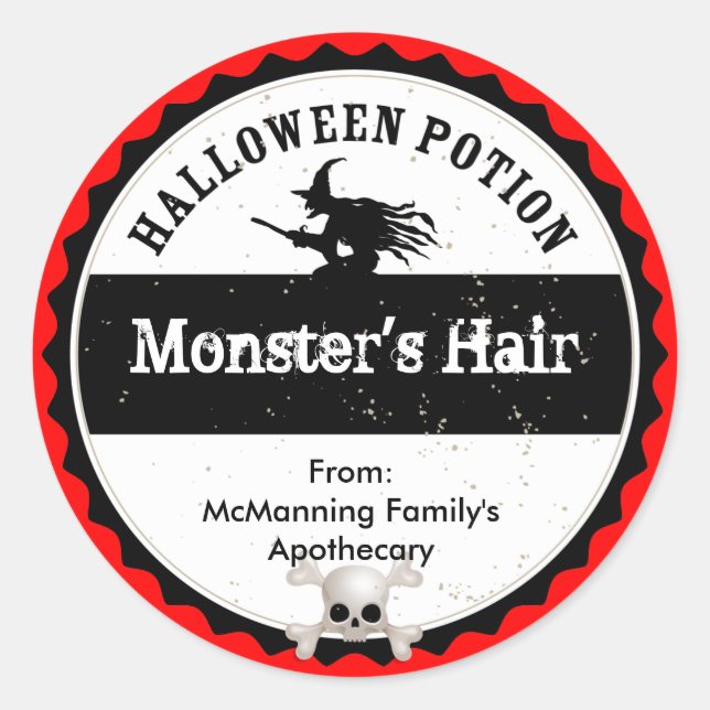 Sticker Rond Potion d'Halloween (Devant)