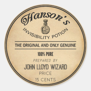 Sticker Rond Potion d'invisibilité de l'apothécaire d'Halloween