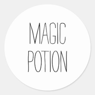Sticker Rond Potion magique jolie typographie manuscrite Hallow