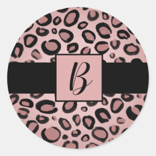Sticker Rond Pots Empreintes de léopard de guépards peints en r
