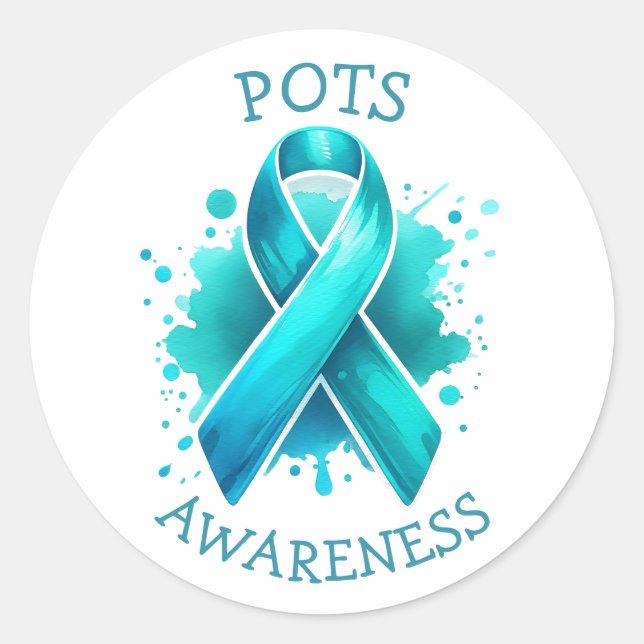 Sticker Rond POTS Syndrome de tachycardie orthostatique postura (Devant)