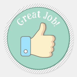 Sticker Rond Pouce en l'air Excellent Travail 