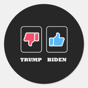 Sticker Rond Pouce vers le bas pour Trump et pouce vers le haut