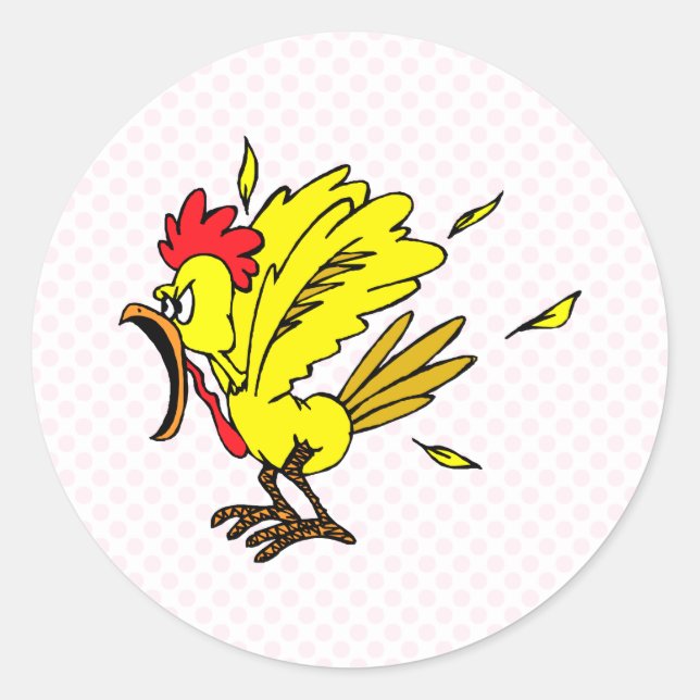 Sticker Rond Poulet au Cheapo (Devant)