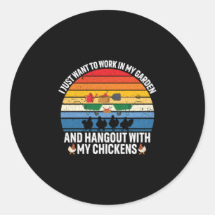Sticker Rond Poulet D'Art Hangout Avec Mes Poulets
