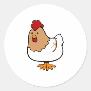 Sticker Rond Poulet de caricature