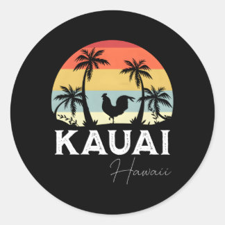 Sticker Rond Poulet de Kauai Hawaii