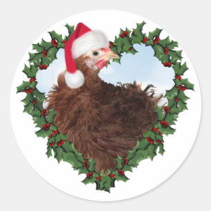 Sticker Rond Poulet de Noël * Frizzle
