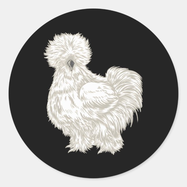 Sticker Rond Poulet de Silkie (Devant)