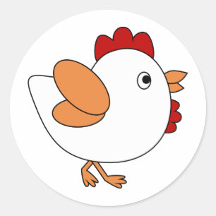 Sticker Rond Poulet effronté