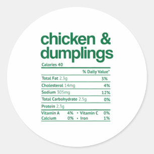 Sticker Rond Poulet et Dumplings Nutrition Fiches