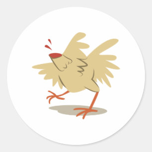 Sticker Rond Poulet sans tête