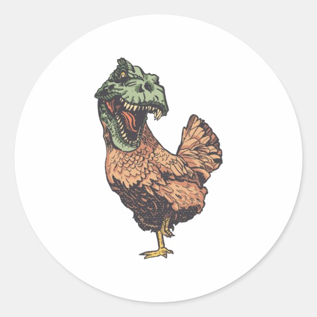 STICKER ROND POULET TREX (Devant)