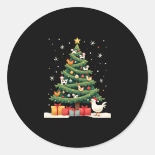 Sticker Rond Poulet Vache Chèvre Cheval Ferme Animal Agriculteu