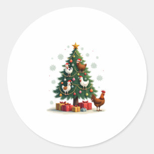 Sticker Rond Poulet Vache Chèvre Cheval Ferme Animal Agriculteu