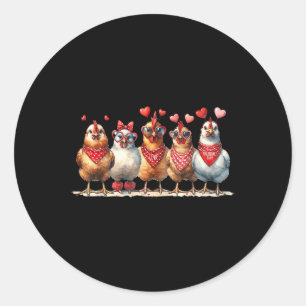 Sticker Rond Poulet Valentines Day Love Valentine Coeurs mignon