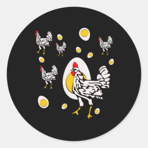 Sticker Rond Poulets de poulet Roseanne