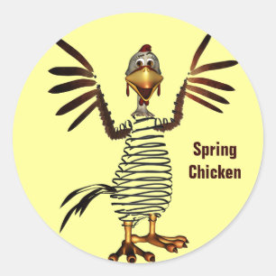 Sticker Rond Poulets de printemps