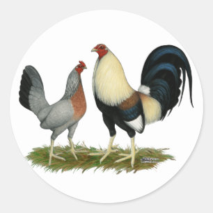 Sticker Rond Poulets dorés