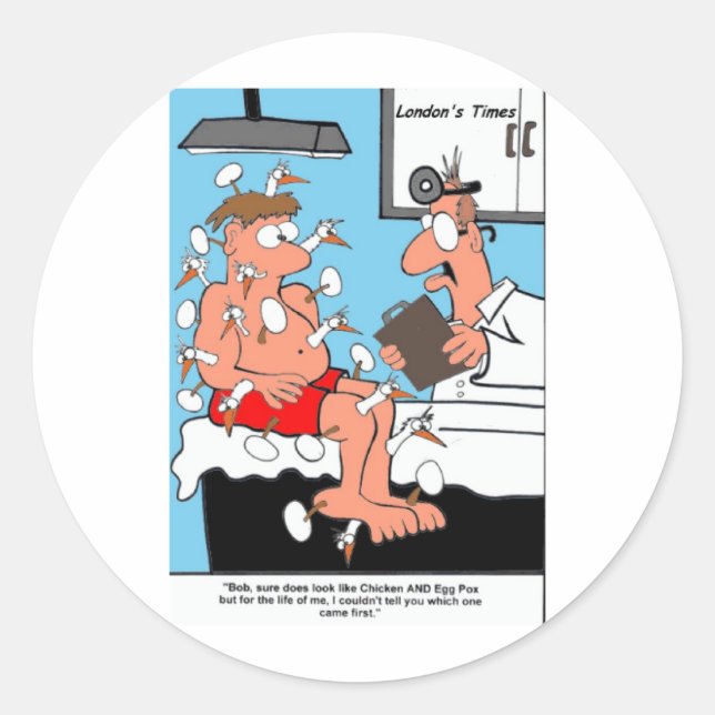 Sticker Rond Poulets et oeufs Pox Drôle Cadeaux Tee - shirts et (Devant)