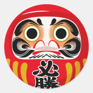 Sticker Rond Poupée Daruma (charme traditionnel japonais de cha