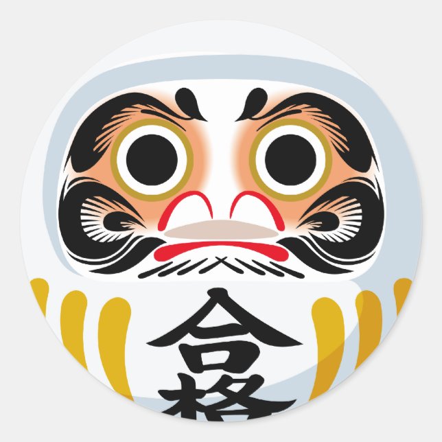 Sticker Rond Poupée Daruma (charme traditionnel japonais de cha (Devant)