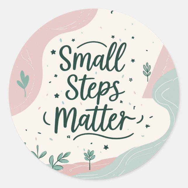 Sticker Rond Poupée Inspirationnelle - Petites étapes (Devant)