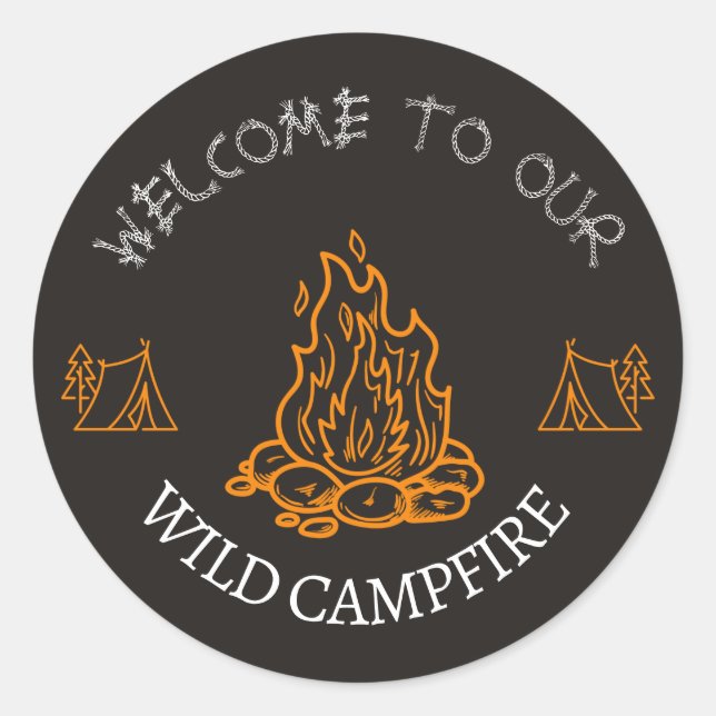Sticker rond pour aventures de feux rouges noirs e (Devant)
