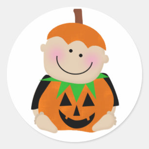 Sticker rond pour bébé citrouille