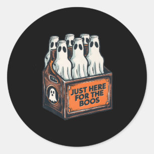Sticker Rond Pour Boos Halloween 6 Pack Booze Ghost Bière Bot