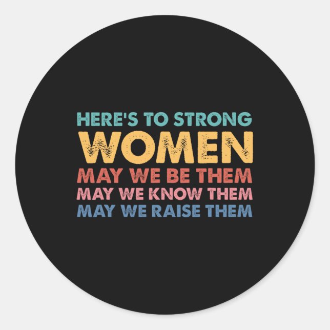 Sticker Rond Pour des femmes fortes Inspirationnelle Intersecti (Devant)