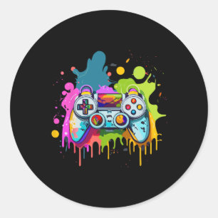 Sticker Rond Pour Gamers Paint Contrôleur Jeu Appareils Vidéo G