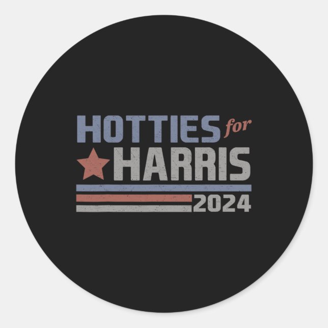 Sticker Rond Pour Harris 24 Hotties Pour Harris 2024 Tee 3 (Devant)