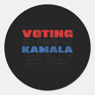 Sticker Rond Pour Kamala après avoir abandonné Joe Biden Trump