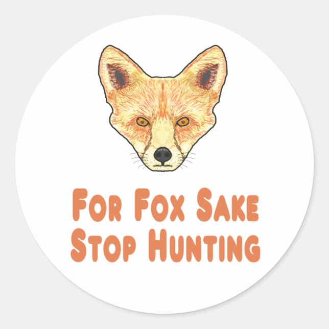 Sticker Rond Pour la chasse au saké de renard (Devant)
