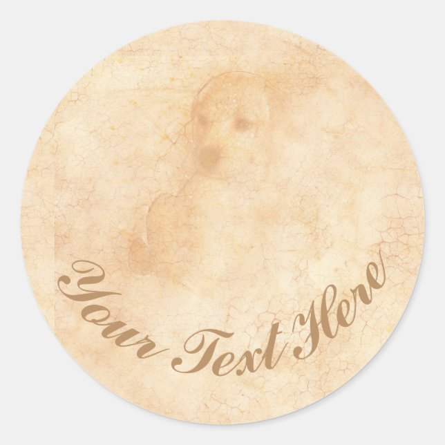 Sticker Rond Pour l'amour des chiots sur mesure (Devant)