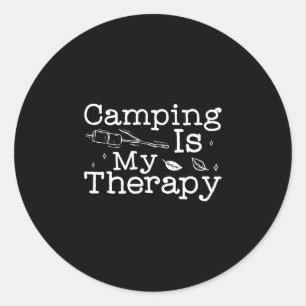 Sticker Rond Pour les campeurs_ le camping est ma thérapie rv c
