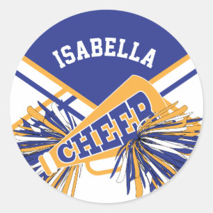 Sticker Rond Pour les Chevaliers - Blanc, Bleu et Or