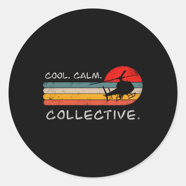 Sticker Rond Pour les pilotes d'hélicoptère (Devant)