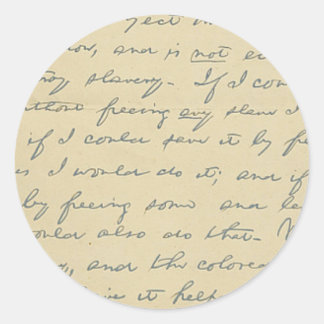 Sticker Rond Pour l'Histoire : Lettre de Lincoln à Greeley