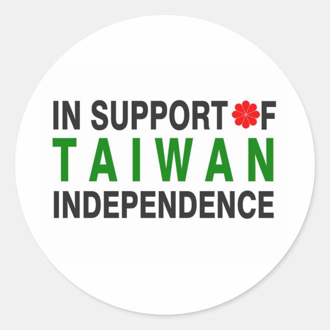 Sticker Rond Pour l'indépendance de Taïwan (Devant)