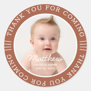 Sticker Rond Pour Lui Saint Merci Baptême Pour Venir Photo