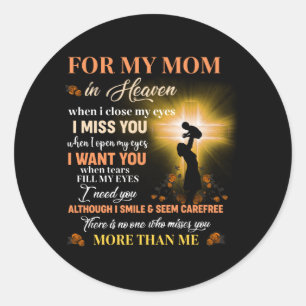 Sticker Rond Pour Ma Mère Dans Le Ciel Cadeau Du Jour Mémorial 