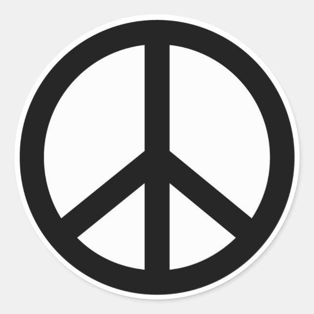Sticker rond pour panneau de paix rétro (Devant)