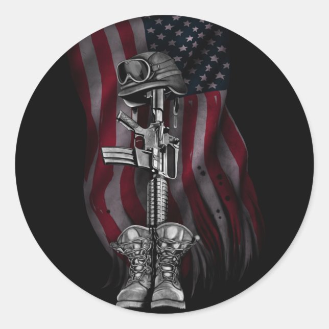 Sticker rond pour soldat tombé (Devant)